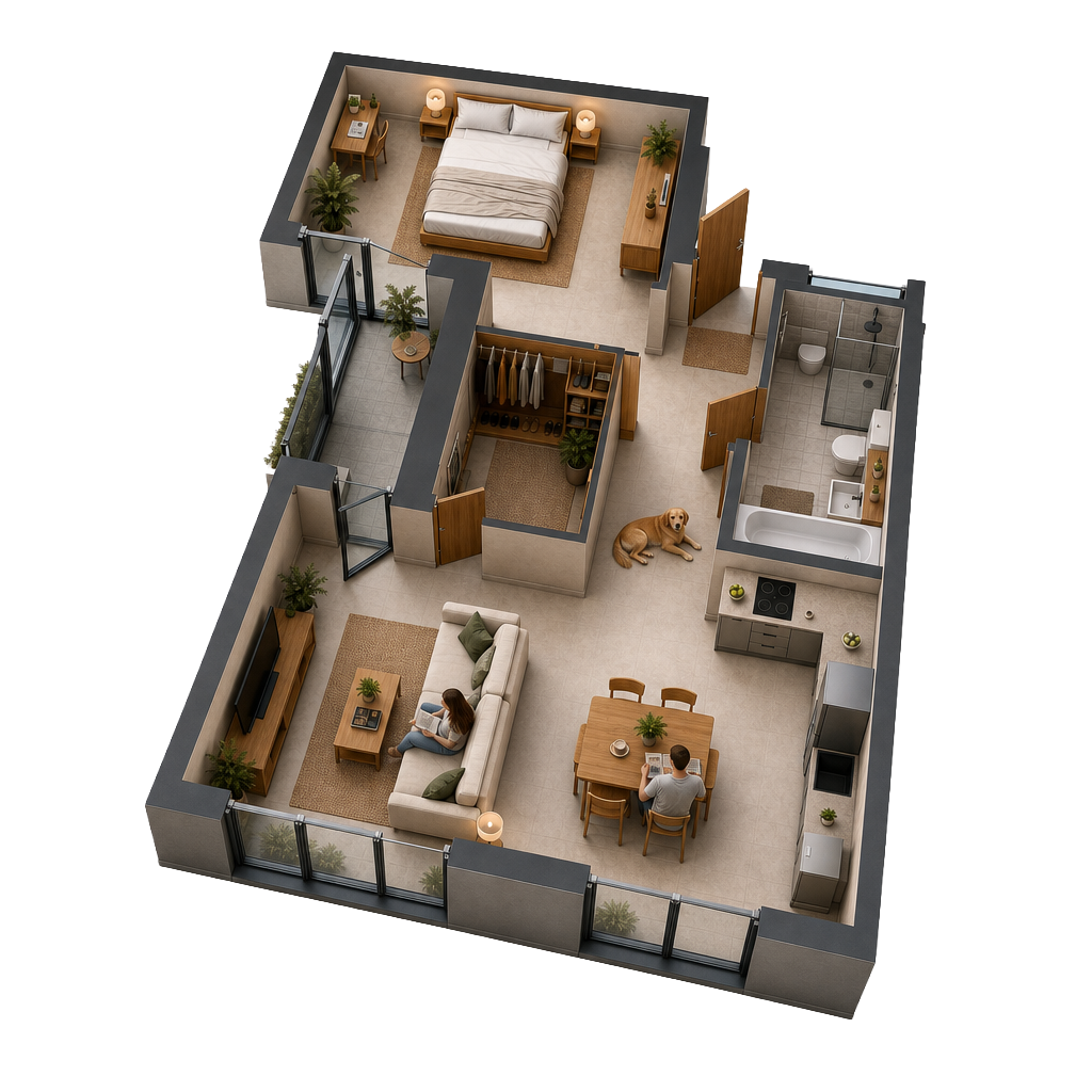 Apartment 3D Plan